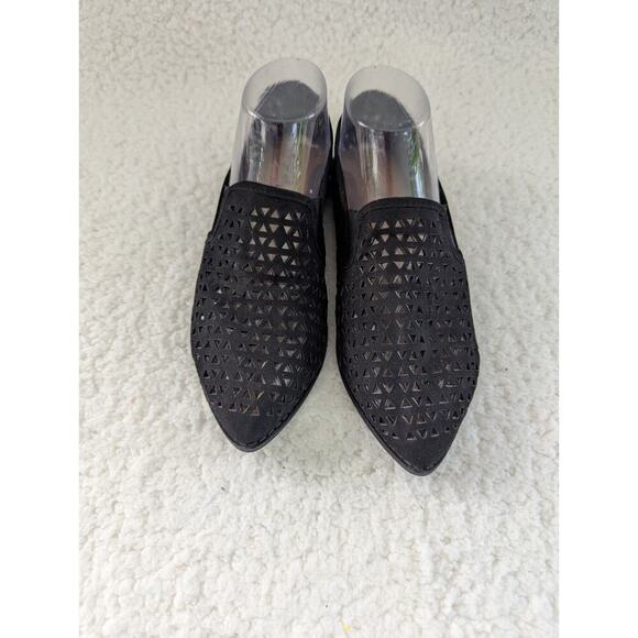 Qupid Shoes Women 7M Black Berta Slip On Summer Classic Loafers Open weave - Picture 1 of 7